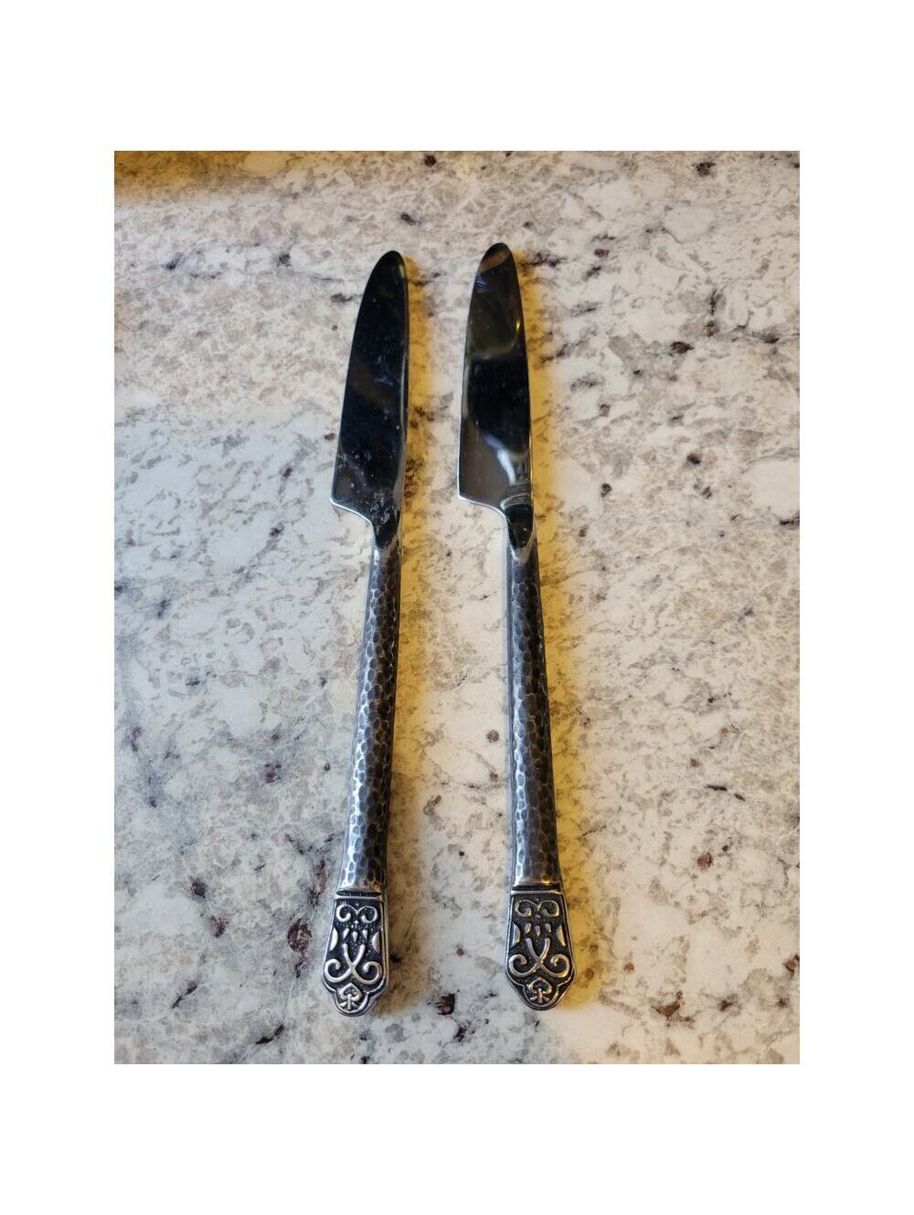 Gourmet Settings AVALON Stainless Hammered GS 18/10 Flatware 2 Butter Knifes